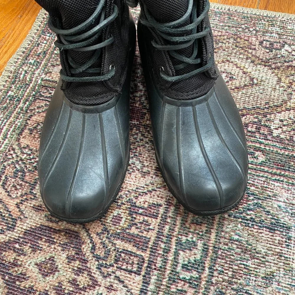 Sperry Women's Waterproof Saltwater Duck Winter Boots Black Size 8.5